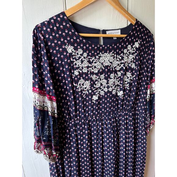 Piper & Scoot maxi dress size 2XL boho embroidered cottage - Picture 4 of 13